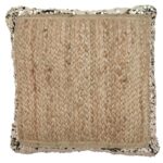 Multi Color Jute Cushion Home Decor with Sequin for Sofa, Couch, Bedroom - CS 015 (40x40cm)