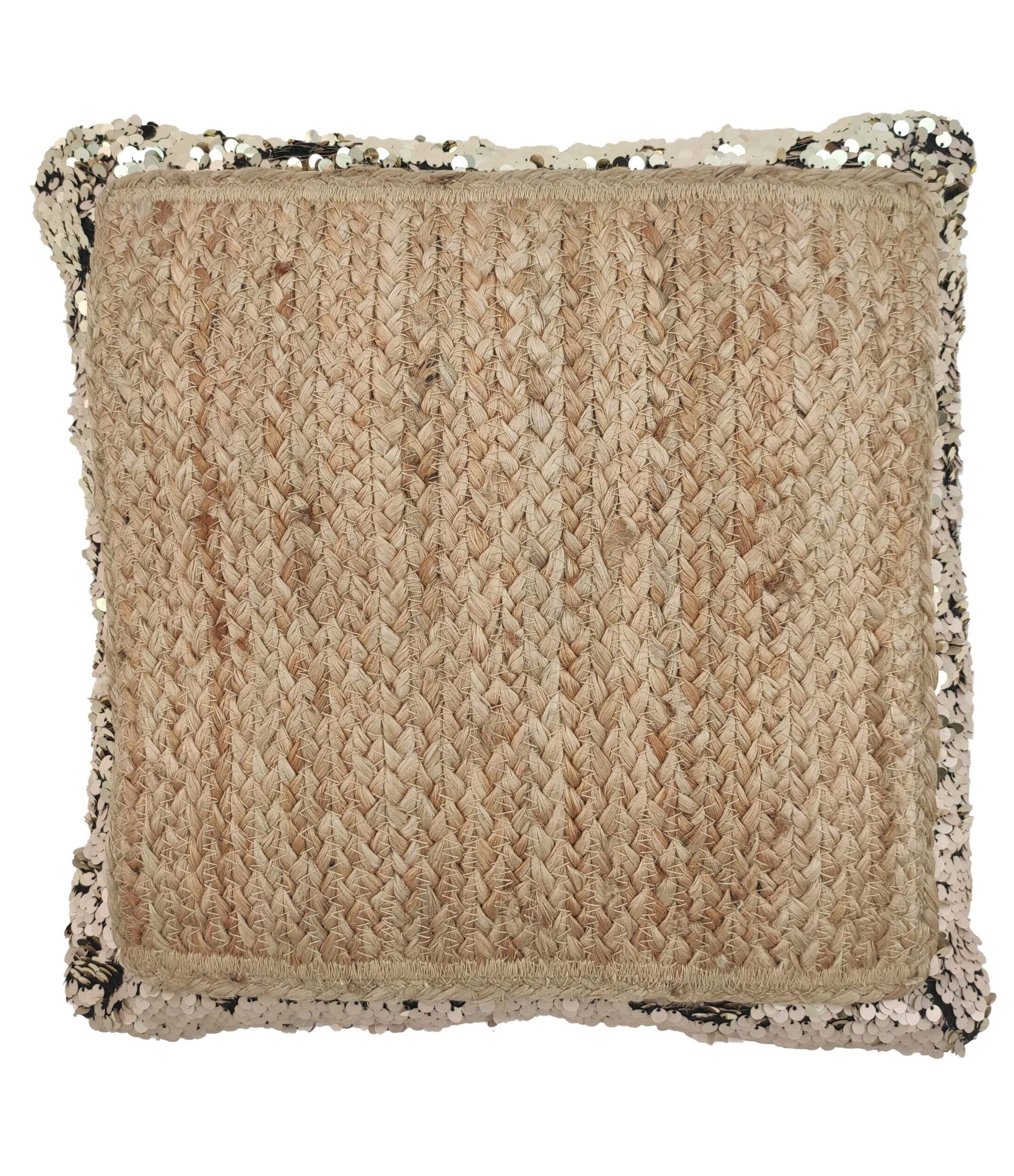 IMG_20211106_151222-scaled-1-2155x2500-1.jpg Multi Color Jute Cushion Home Decor with Sequin for Sofa, Couch, Bedroom - CS 015 (40x40cm) - الصورة 1