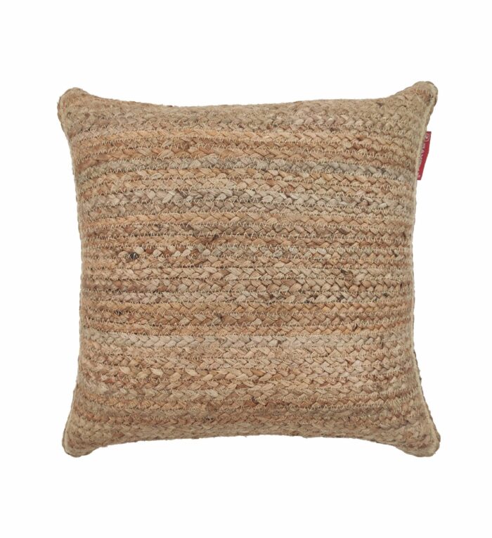 ⁦Natural Jute Decorative Farmhouse Cushion Cover for Couch, Sofa, and Floor - CS 032 (45x45cm)⁩ - الصورة ⁦1⁩