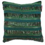 Dark Green Polyester Cushion Cover with Sparkling Sequins for Window Seat and Cafe - CS 020 (40x40cm)
