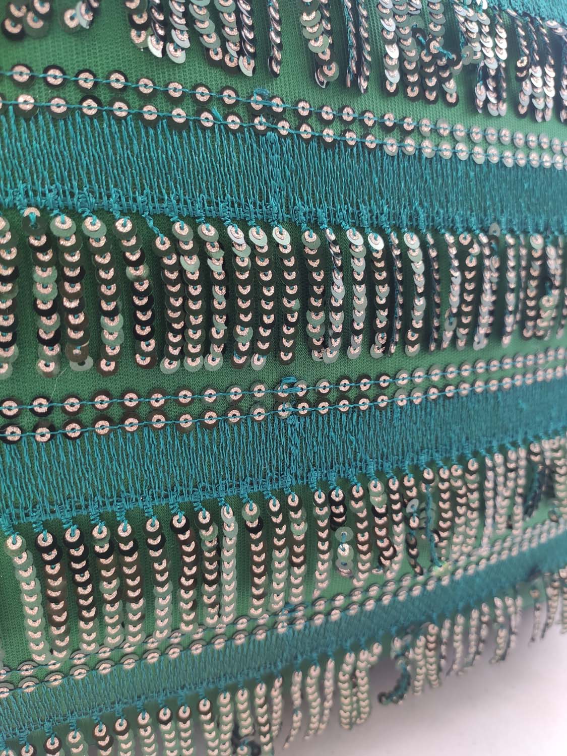 IMG_20211106_160001-3-1.jpg Dark Green Polyester Cushion Cover with Sparkling Sequins for Window Seat and Cafe - CS 020 (40x40cm) - Image 4
