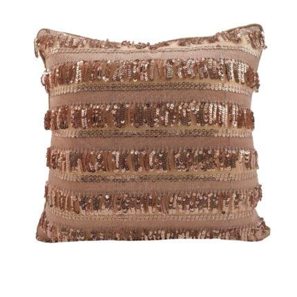 Light Pink Polyester Sparkling Cushion Cover for Window Seat and Cafe - CS 028 (40x40cm)