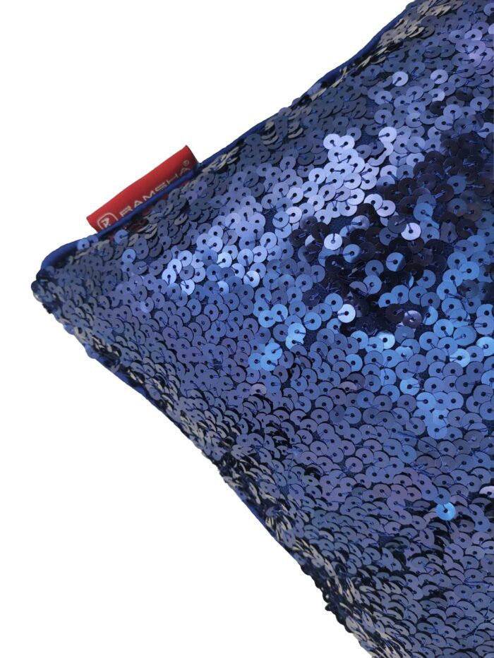 Dark Blue Polyester Shiny Decorative Cushion Cover for Bed, Couch, Sofa, and Car - CS 022 (40x40cm) - Image 2