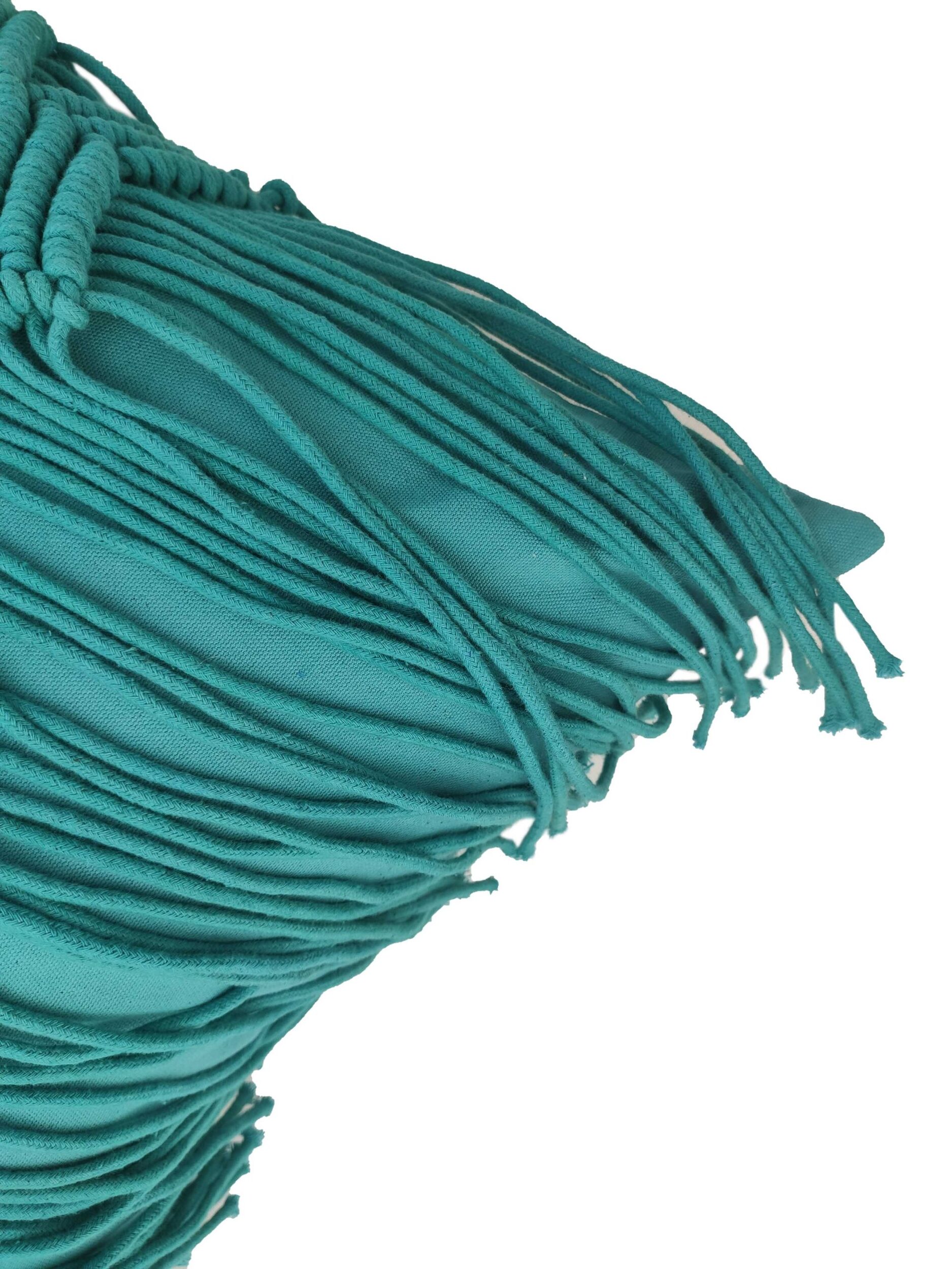 IMG_20211112_151801-scaled-1.jpg Turquoise Cotton Macrame Cushion with Fringes for Couch, Window Seat - CS 037 (60x60cm) - الصورة 4