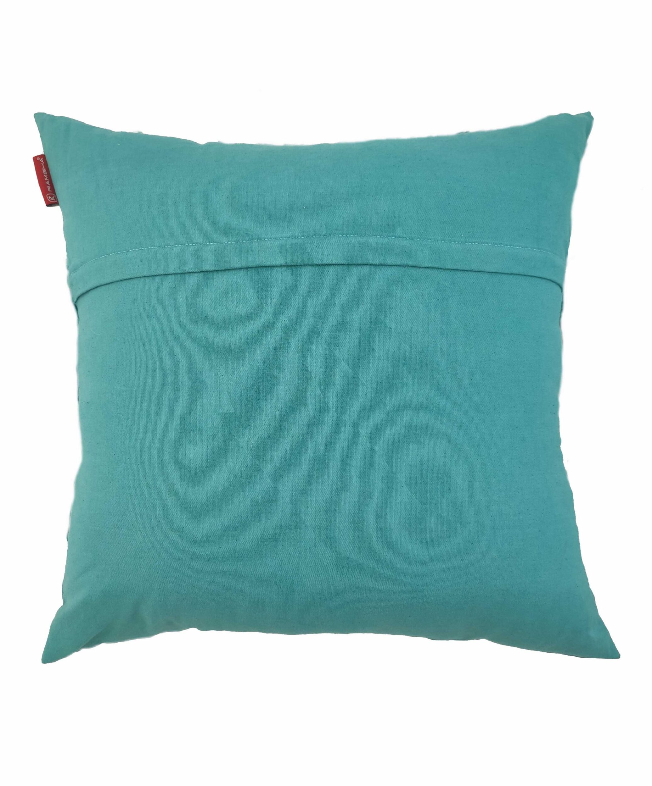 IMG_20211112_151831-scaled-1.jpg Turquoise Cotton Macrame Cushion with Fringes for Couch, Window Seat - CS 037 (60x60cm) - الصورة 3