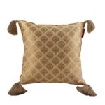 Gold Polyester Cushion Cover with Tassels for Bed, Couch, and Sofa - CS 045 (40x40cm)