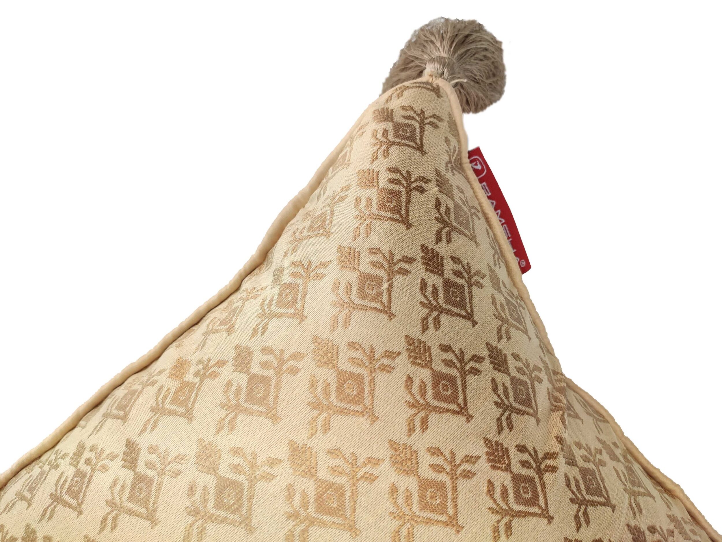 IMG_20211123_120849-scaled-1.jpg Gold Polyester Cushion Cover with Tassels for Bed, Couch, and Sofa - CS 044 (40x40cm) - Image 3