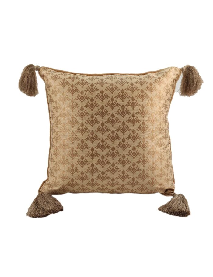Gold Polyester Cushion Cover with Tassels for Bed, Couch, and Sofa - CS 044 (40x40cm) - Image 1