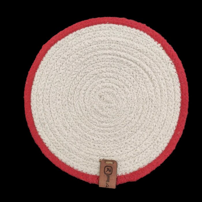Round Red and White Placemat - PM 010 - Image 4