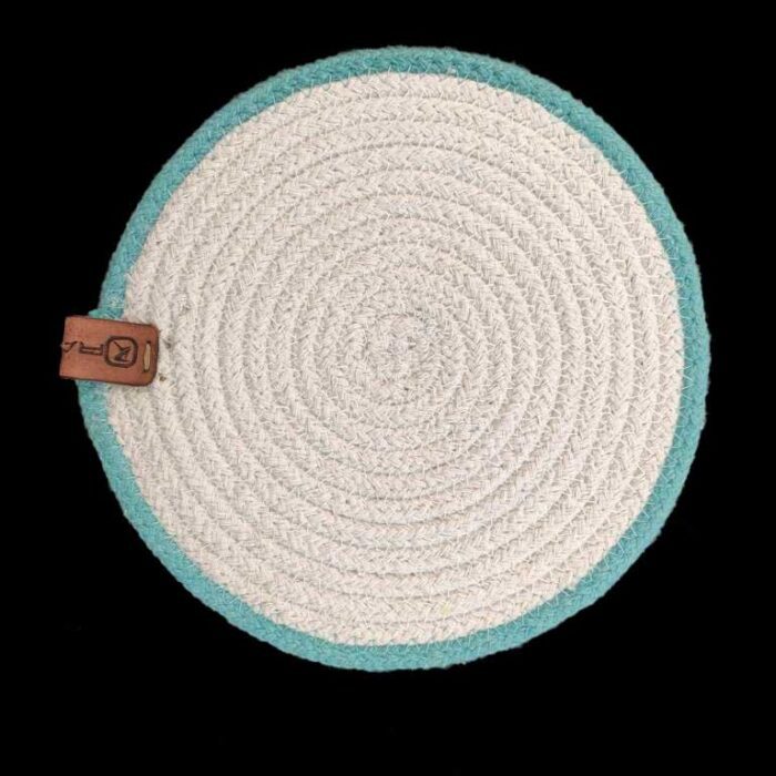 Blue & White Color Round Cotton Placemat - PM 009 - Image 4