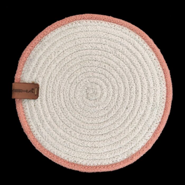 Pink & White Cotton Placemat - PM 011 - Image 3