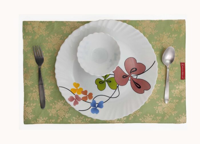⁦Green and Gold Decor Placemat - PM 021 (30x44cm)⁩ - الصورة ⁦2⁩
