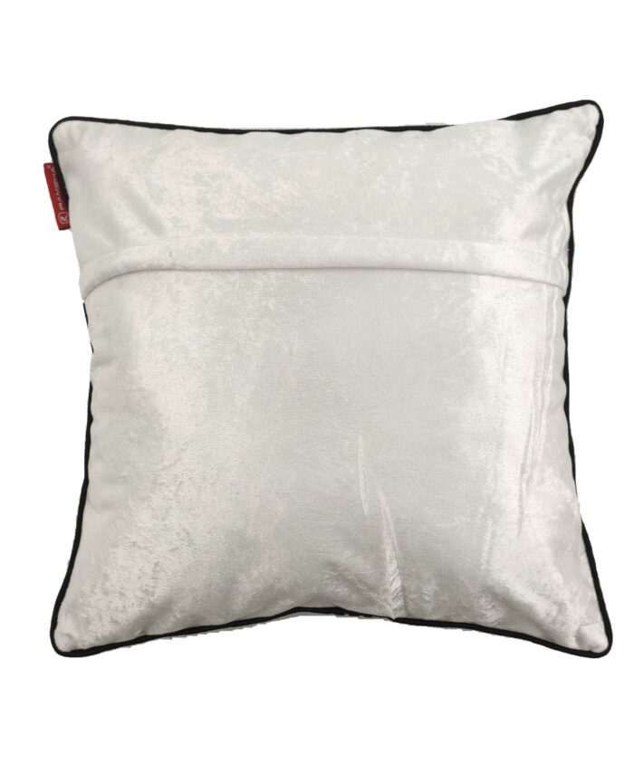 White and Black Polyester Cushion Cover for Living Room, Floor, and Sofa - CS 073 (45x45cm) - Image 3
