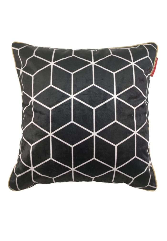 Black and White Polyester Cushion Cover for Living Room, Floor, and Sofa - CS 072 (45x45cm) - Image 1