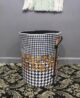 Black and White Home Decor Polyester Velvet Pouf - PF 025 (40x40x50cm) - الصورة 5