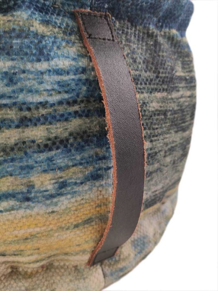 ⁦Living Room Polyester Pouf with Leather Handle - PF 035 (50x50x30cm)⁩ - الصورة ⁦3⁩