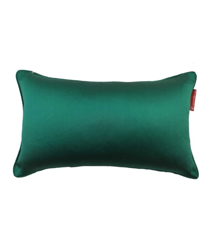 ⁦Dark Green Shiny & Sparkling Polyester Cushion Cover with Filler for Party and Playroom - CS 076 (30x50cm)⁩ - الصورة ⁦2⁩