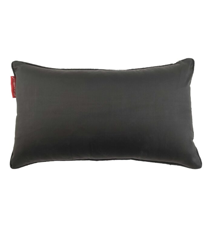 ⁦Black & Green Color Polyester Cushion with Filler for Living Room, Hallway - CS 082 (30x50cm)⁩ - الصورة ⁦4⁩