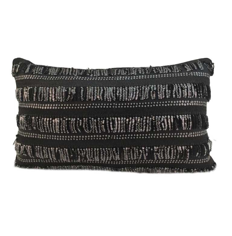 IMG_20220112_152100-2-768x782-1.jpg Black Shiny & Sparkling Polyester Cushion Cover with Filler for Party and Playroom - CS 075 (30x50cm) - الصورة 1