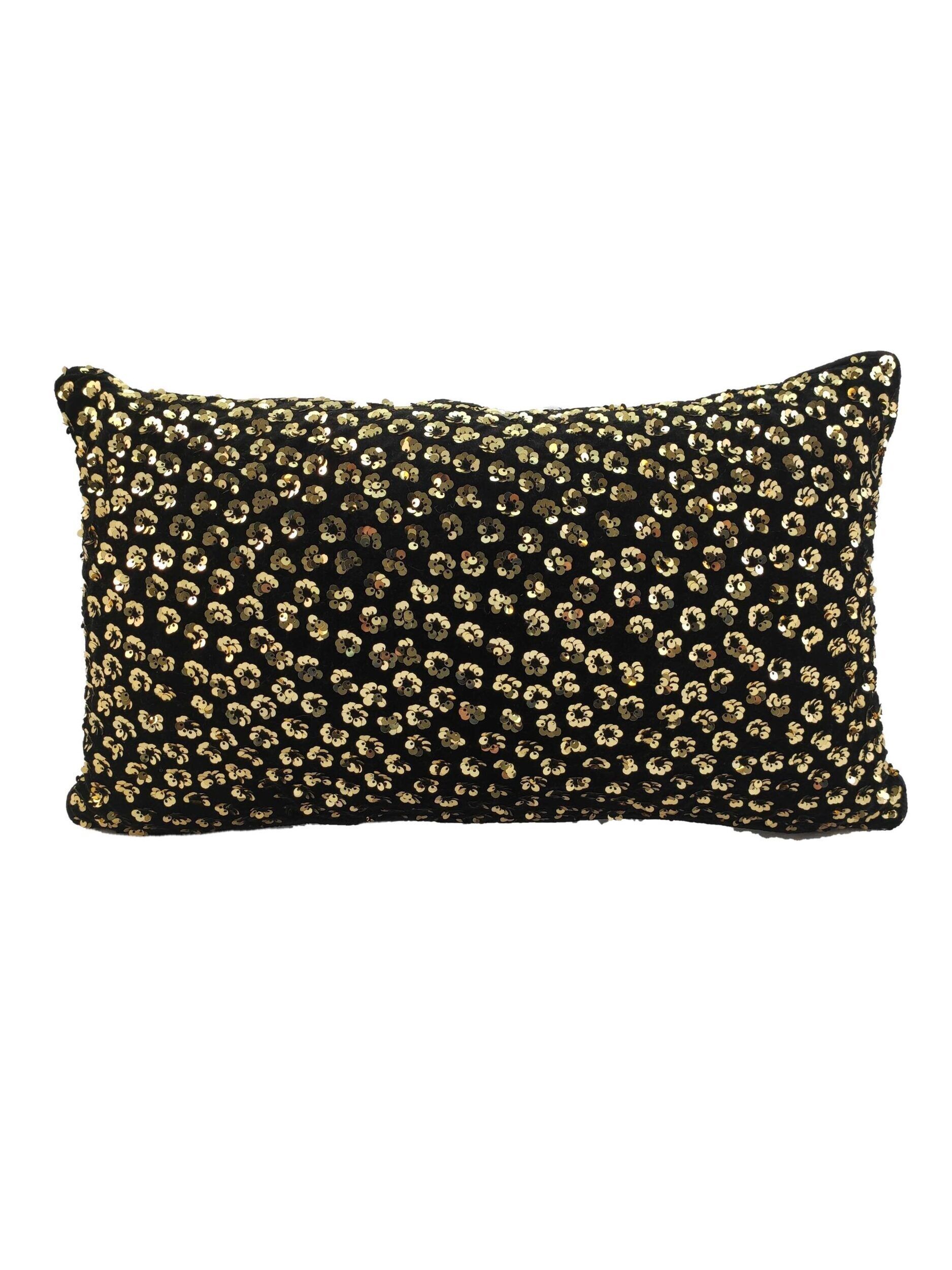 IMG_20220112_153122-1-scaled-1-1875x2500-1.jpg Black & Gold Color Polyester Cushion with Filler for Living Room, Hallway - CS 081 (30x50cm) - الصورة 1