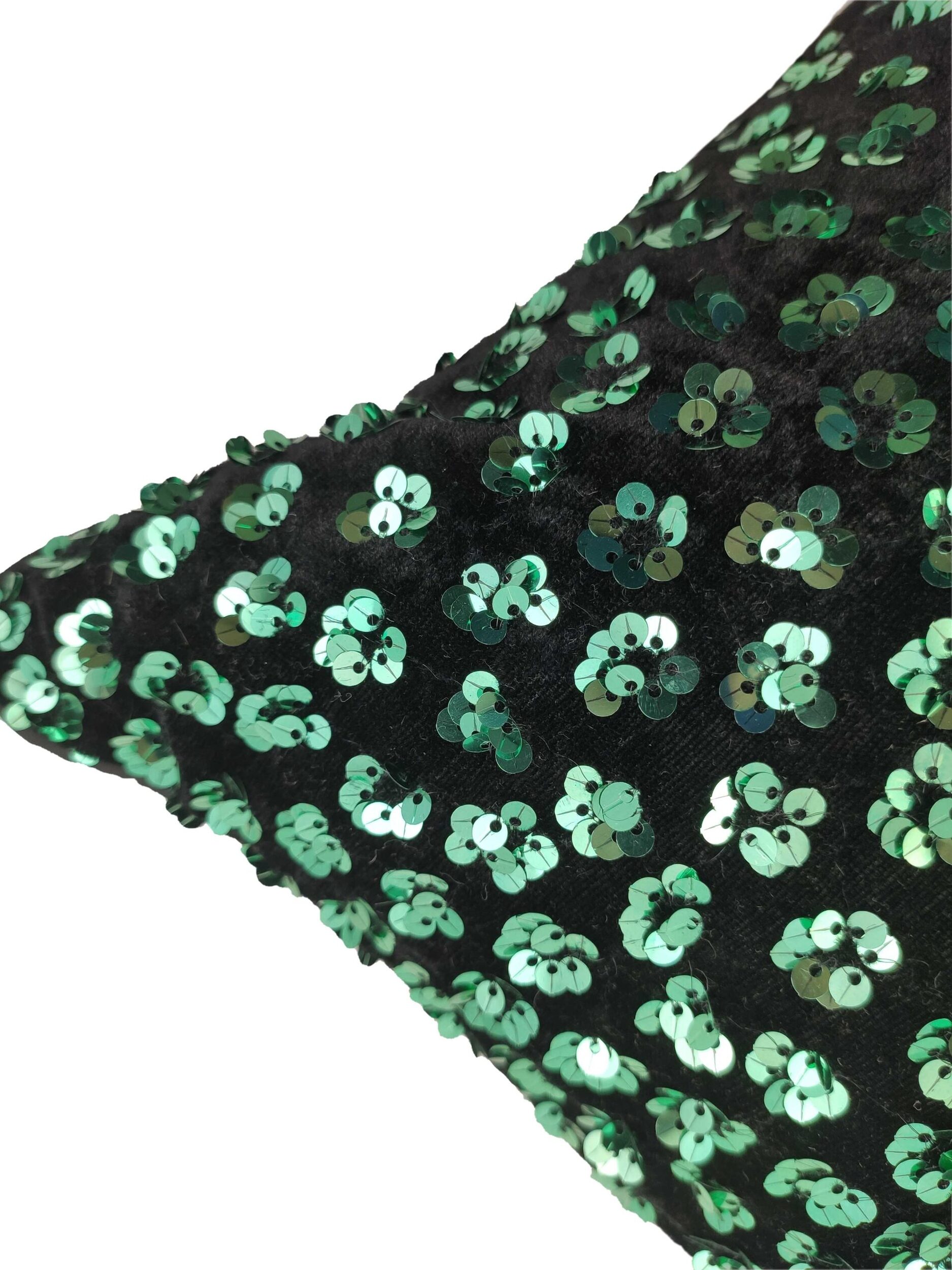 IMG_20220112_153309-1-scaled-2.jpg Black & Green Color Polyester Cushion with Filler for Living Room, Hallway - CS 082 (30x50cm) - الصورة 2