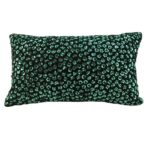 Black & Green Color Polyester Cushion with Filler for Living Room, Hallway - CS 082 (30x50cm)