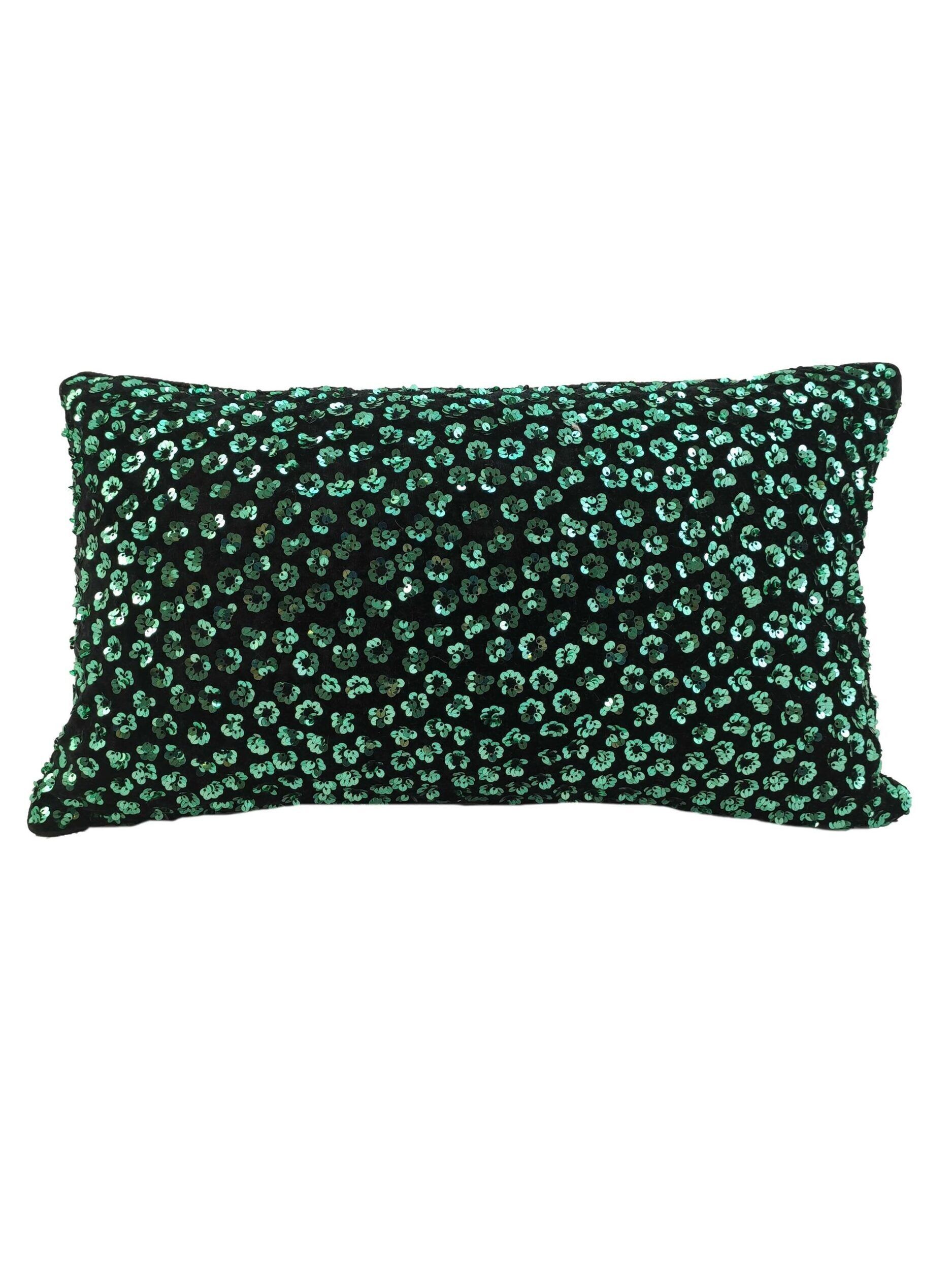 IMG_20220112_153335-1-scaled-2-1875x2500-1.jpg Black & Green Color Polyester Cushion with Filler for Living Room, Hallway - CS 082 (30x50cm) - الصورة 1