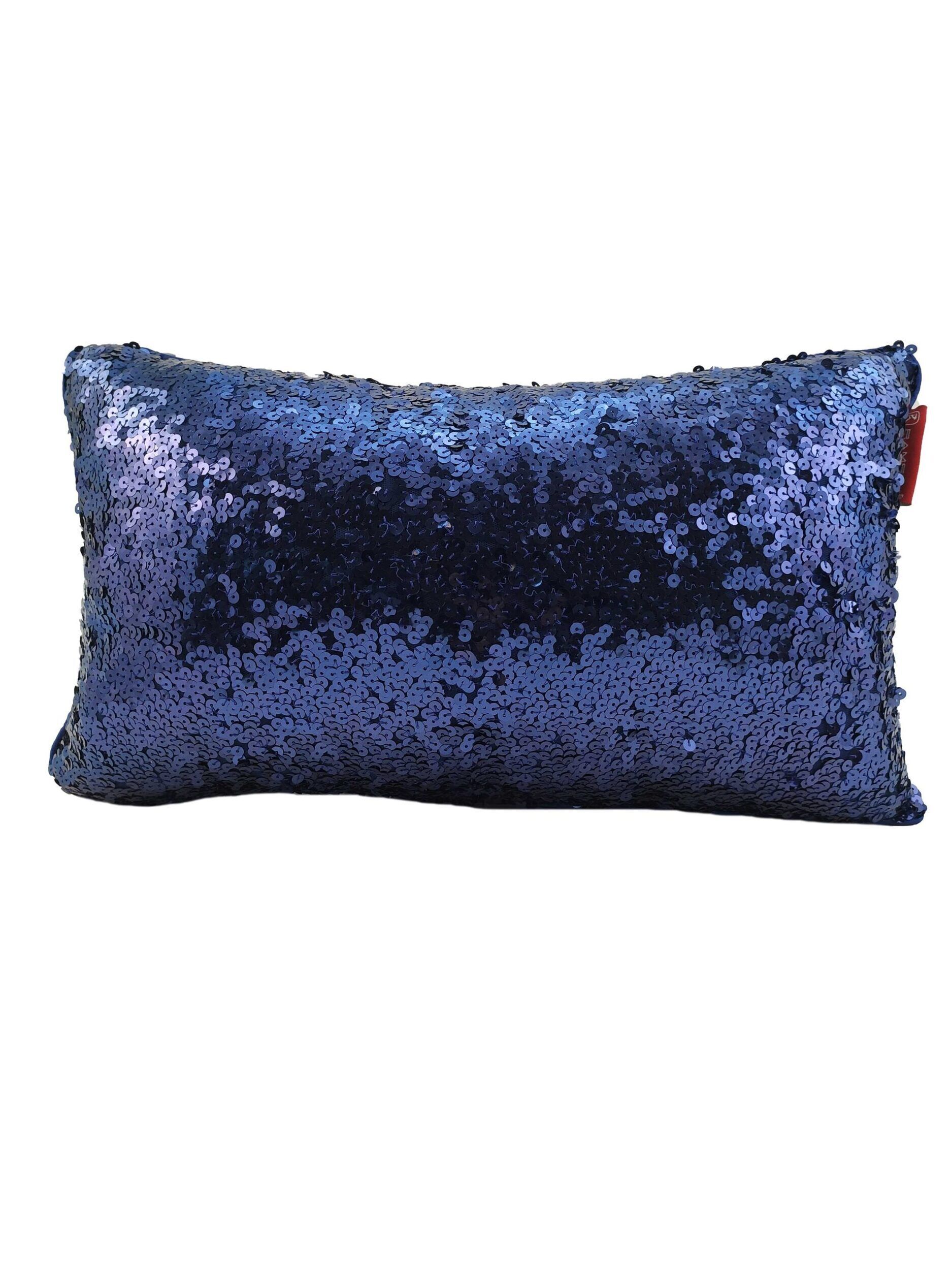 IMG_20220112_153854-1-scaled-1-1875x2500-1.jpg Dark Blue Shiny & Sparkling Polyester Cushion Cover with Filler for Floor, Bed, and Couch - CS 078 (30x50cm) - الصورة 1