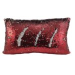 Red & Silver Color Polyester Cushion with Filler for Sofa, Bed, Living Room - CS 085 (30x50cm)