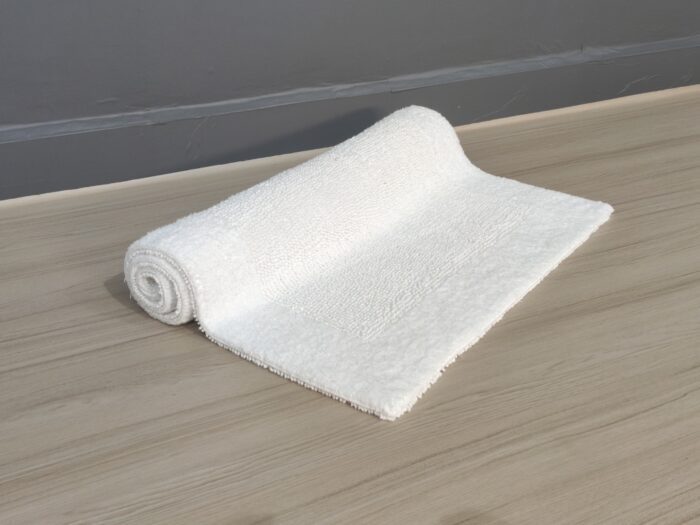 Bleach White Non-Slip Fluffy Soft Cotton Bathmat - BT 003 (60x90cm) - Image 2