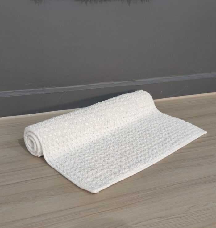 Bleach White Non-Slip Fluffy Soft Cotton Bathmat - BT 005 (60x90cm) - Image 2