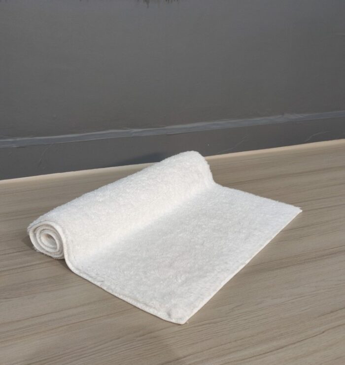 Bleach White Non-Slip Fluffy Soft Cotton Bathmat - BT 009 (60x90cm) - Image 2