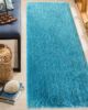 Stylish aqua color shaggy rug MPV 02, 60x180cm, ideal for enhancing drawing room decor by Ramsha Home.