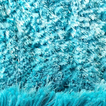 Soft shaggy rug MPV 02 in aqua color, 60x180cm, perfect for drawing room decor by Ramsha Home.