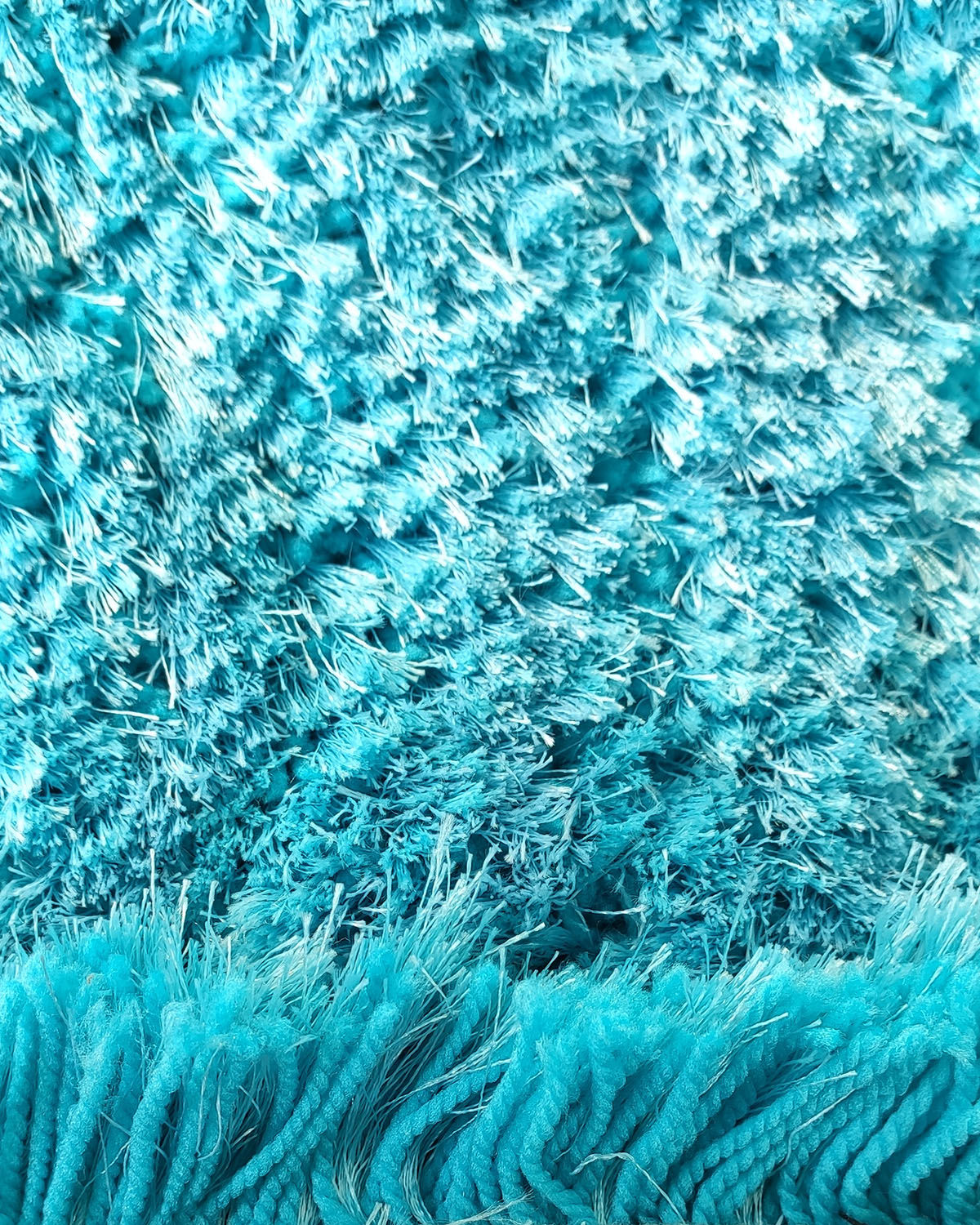 Soft Drawing Room Decor Shaggy Rug MPV 02 in Aqua Color, 60x180cm by Ramsha Home Soft shaggy rug MPV 02 in aqua color, 60x180cm, perfect for drawing room decor by Ramsha Home.