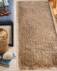 Elegant playroom shaggy rug MPV 03 in beige color, 60x180cm, soft and plush by Ramsha Home.
