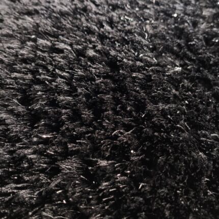 Chic Black Glitter Polyester Shaggy Rug - MPV-07 (60X180cm)
