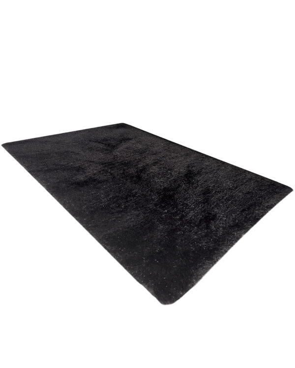 Black Glitter Color Polyester, Micron & Cotton Bedroom Decor Shaggy Rug - MPV 07 (170x240cm) Black Glitter Polyester, Micron & Cotton Bedroom Decor Shaggy Rug - MPV 07 (170x240cm)