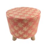 Pink & Gold Color Floor Pouf for Living Room - PF 021 (40x40x40cm)
