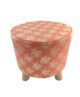 Pink & Gold Color Floor Pouf for Living Room - PF 021 (40x40x40cm)