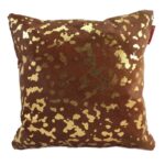 Tan & Gold Color Handmade Leather Cushion with Filler - CS 092 (45x45cm)