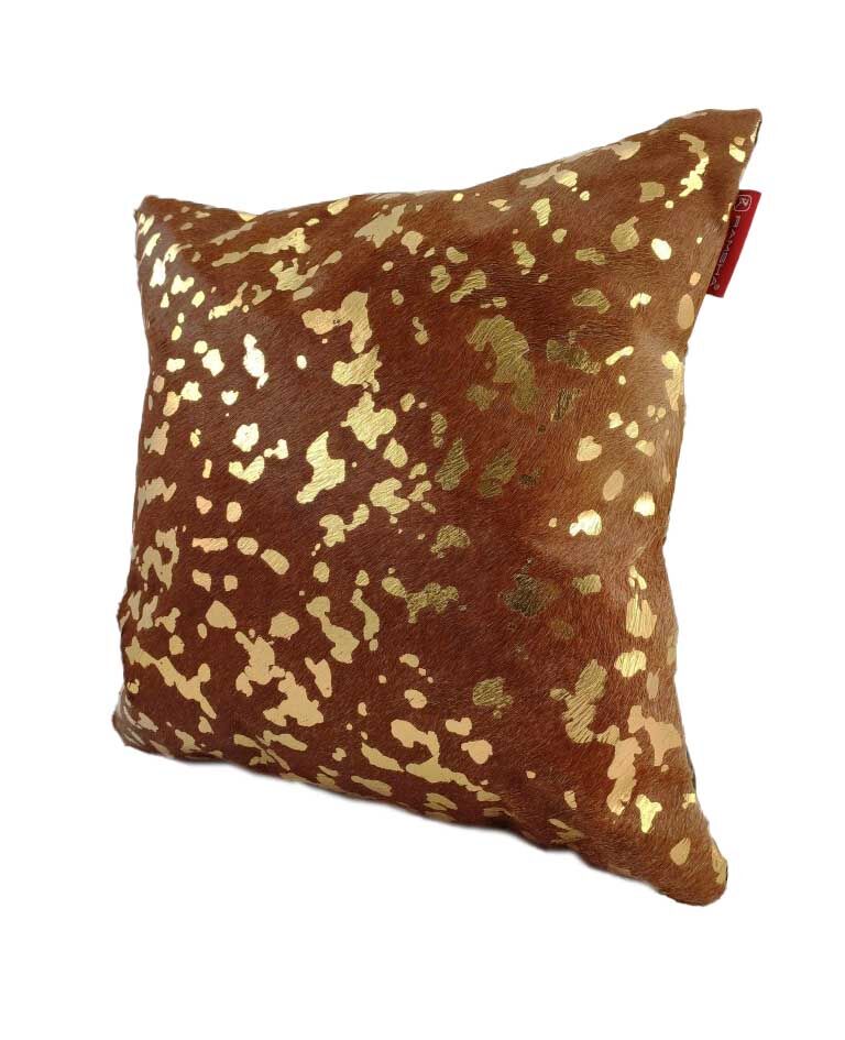 IMG_20220124_120237-1-768x945-1.jpg Tan & Gold Color Handmade Leather Cushion with Filler - CS 092 (45x45cm) - الصورة 2