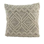 Natural & Black Color Handmade Cotton and Wool Woven Cushion - CS 051 (60x60cm)