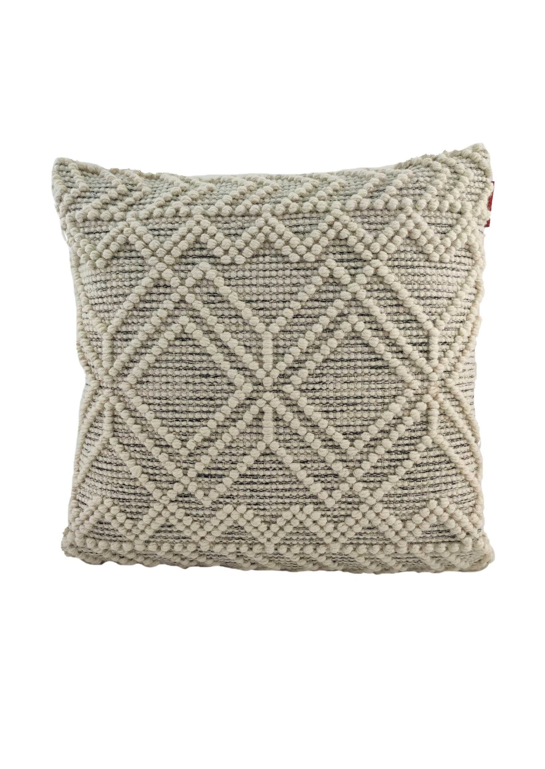 IMG_20220124_173838-scaled-1-1773x2500-1.jpg Natural & Black Color Handmade Cotton and Wool Woven Cushion - CS 051 (60x60cm) - Image 1