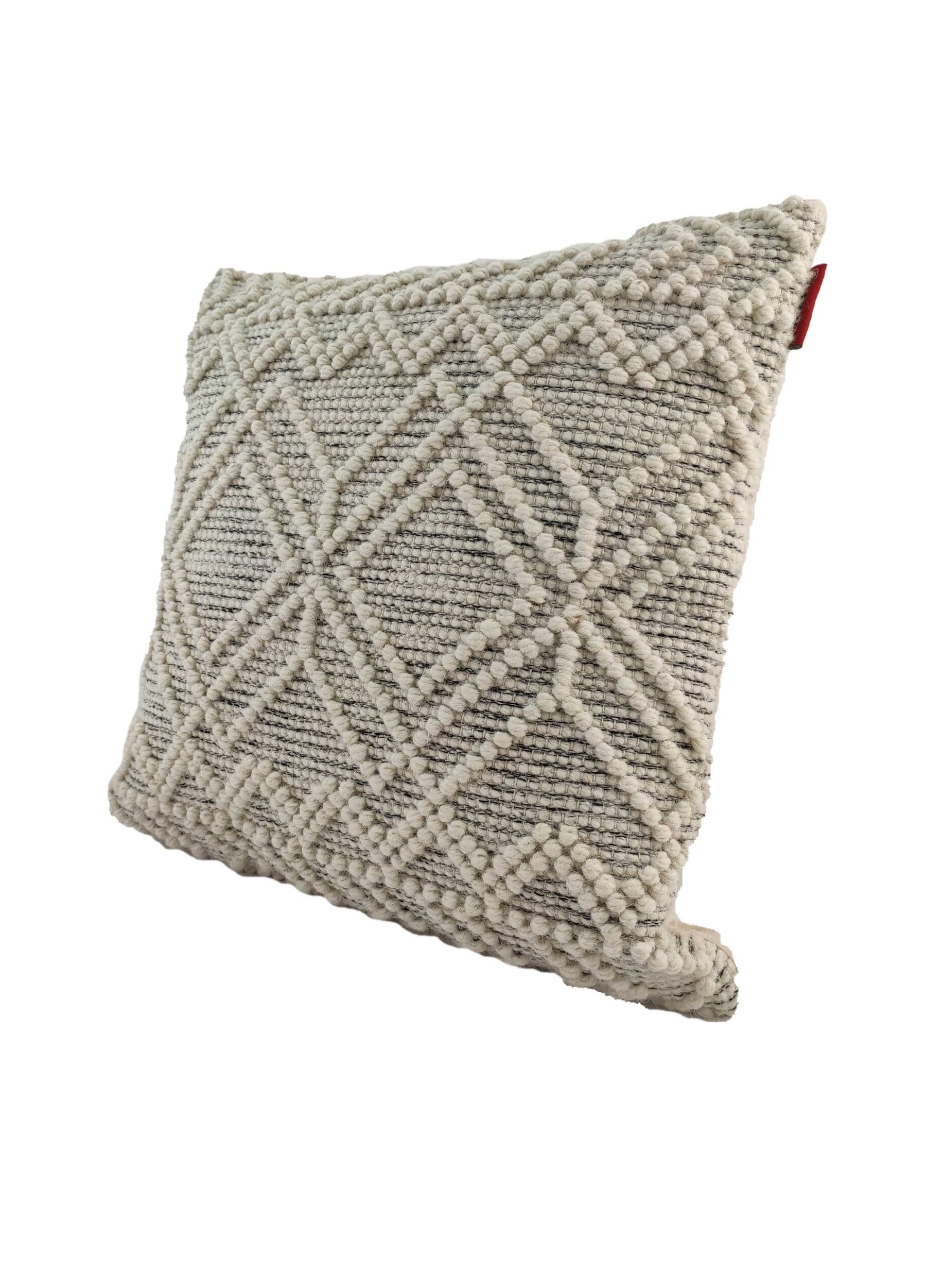 IMG_20220124_173853-scaled-1.jpg Natural & Black Color Handmade Cotton and Wool Woven Cushion - CS 051 (60x60cm) - Image 2