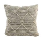 Natural & Black Handmade Bedroom Decor Cotton-Wool Cushion - CS 047 (60x60cm)