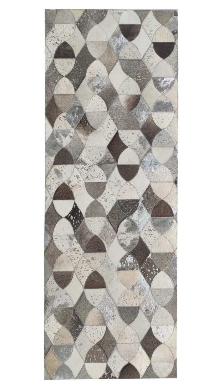 Delightful Modern Grey Color Leather Rug - LR 008 (60x180cm)