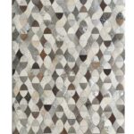 Beautiful Modern Grey Color Area Leather Rug - LR 008 (140x200cm)