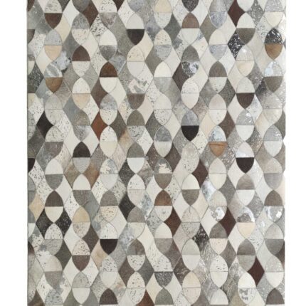 Beautiful Modern Grey Color Area Leather Rug - LR 008 (140x200cm)