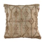 Natural Jute Color Handmade Jute Cushion for Outdoor, Cafe, and Party - CS 049 (60x60cm)